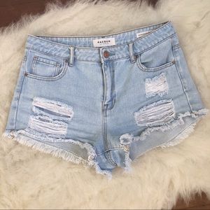 pacsun high rise festival denim shorts